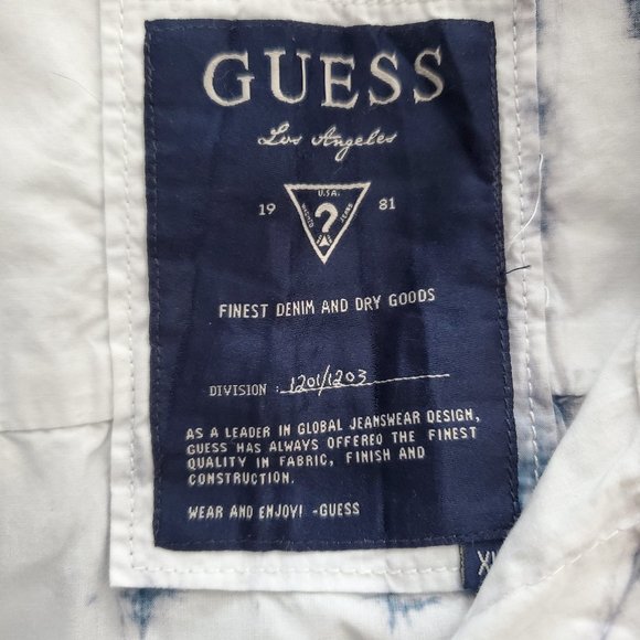 GUESS MEN"S BUTTON CASUAL SHIRT TIE DYED XL SLIM - Picture 12 of 12